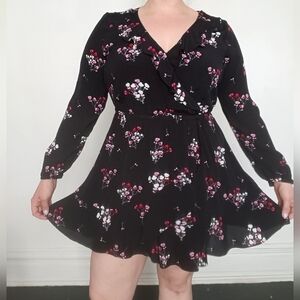 Long sleeve wrap front Express dress size L